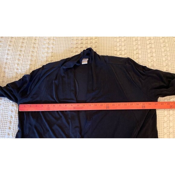 Chico’s Jacket Sz “2” or Large Black Stretchy Open Front Perfect 4 Travel - Picture 8 of 10